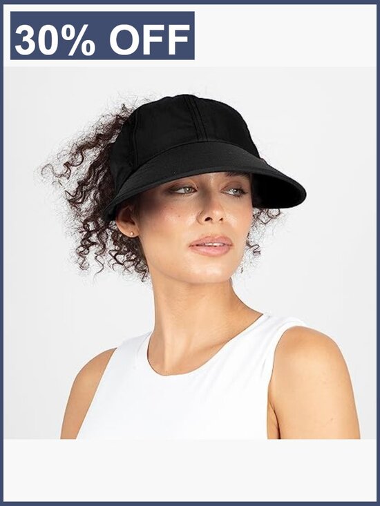 UPF 50 Wide Brim Ponytail Sun Hat - Lightweight Breathable main image 4